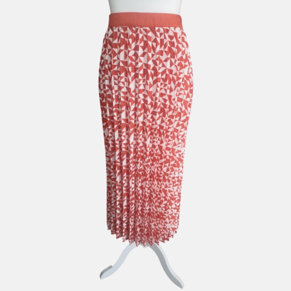 Future Collective pleated skirt orange silky polyester skirt size 28W to 30W